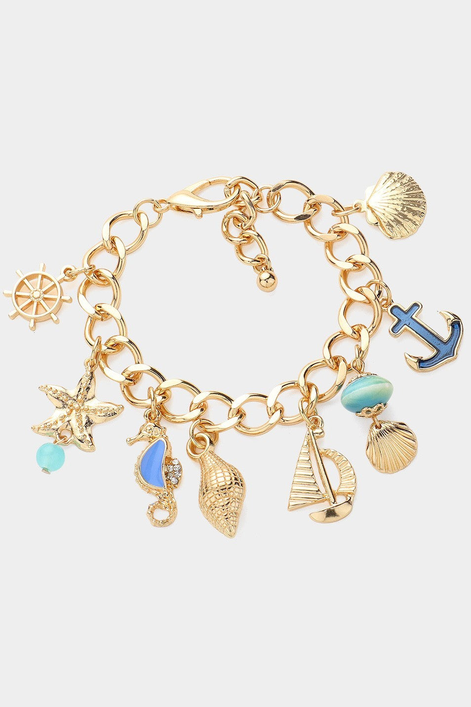 Wona Trading Bracelets Seahorse Shell Charm Chunky Br