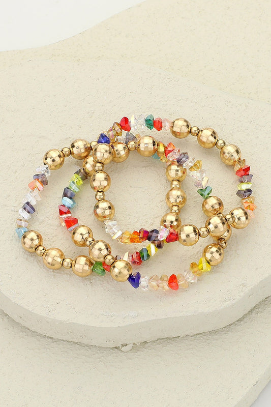 Wona Trading Bracelets Faceted Stretch Multi Bracelet