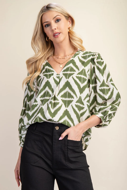 Gigio Women's Tops Blouse with Voluminous Sleeves