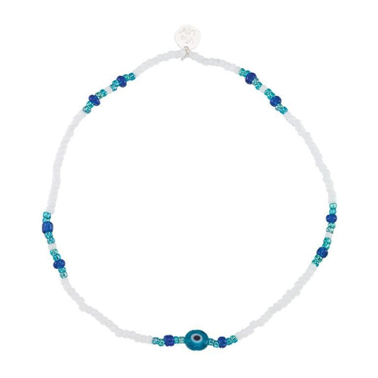 World End Imports Anklets Anklet White/Turquoise & Blue