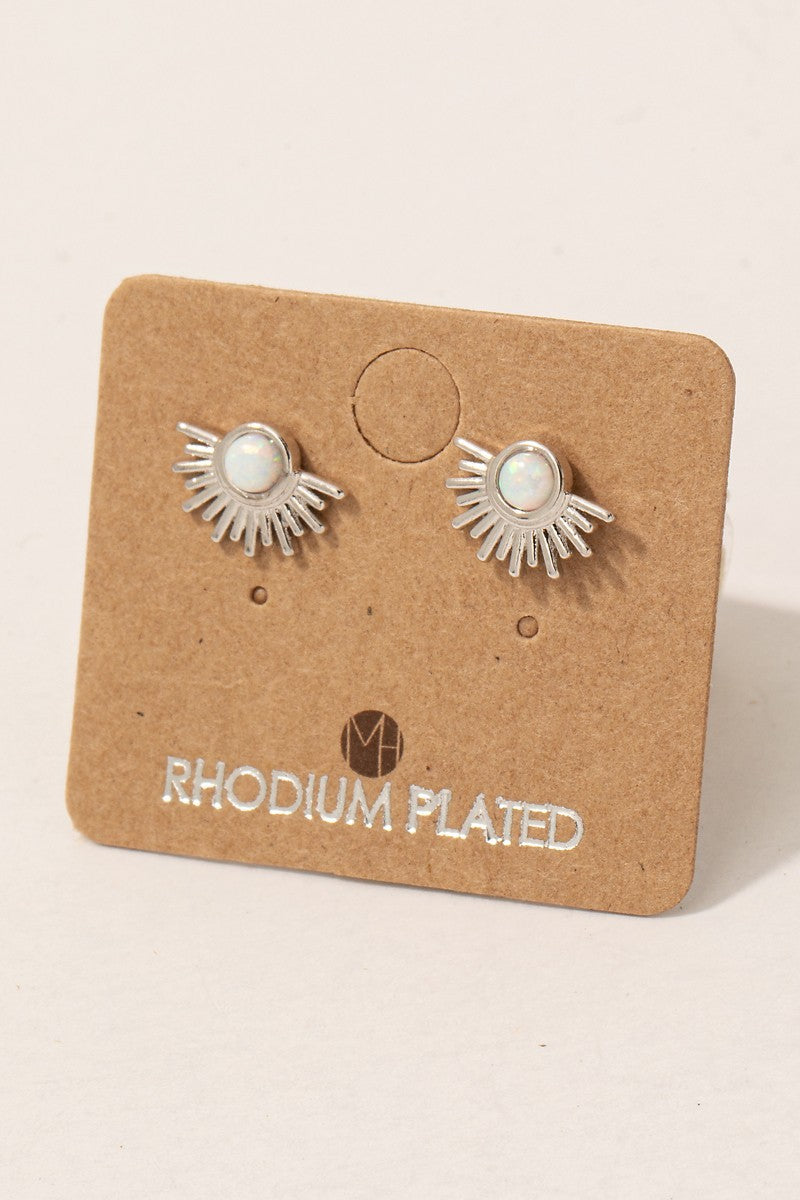 Fame Accesories Earrings Opal Stud Earrings