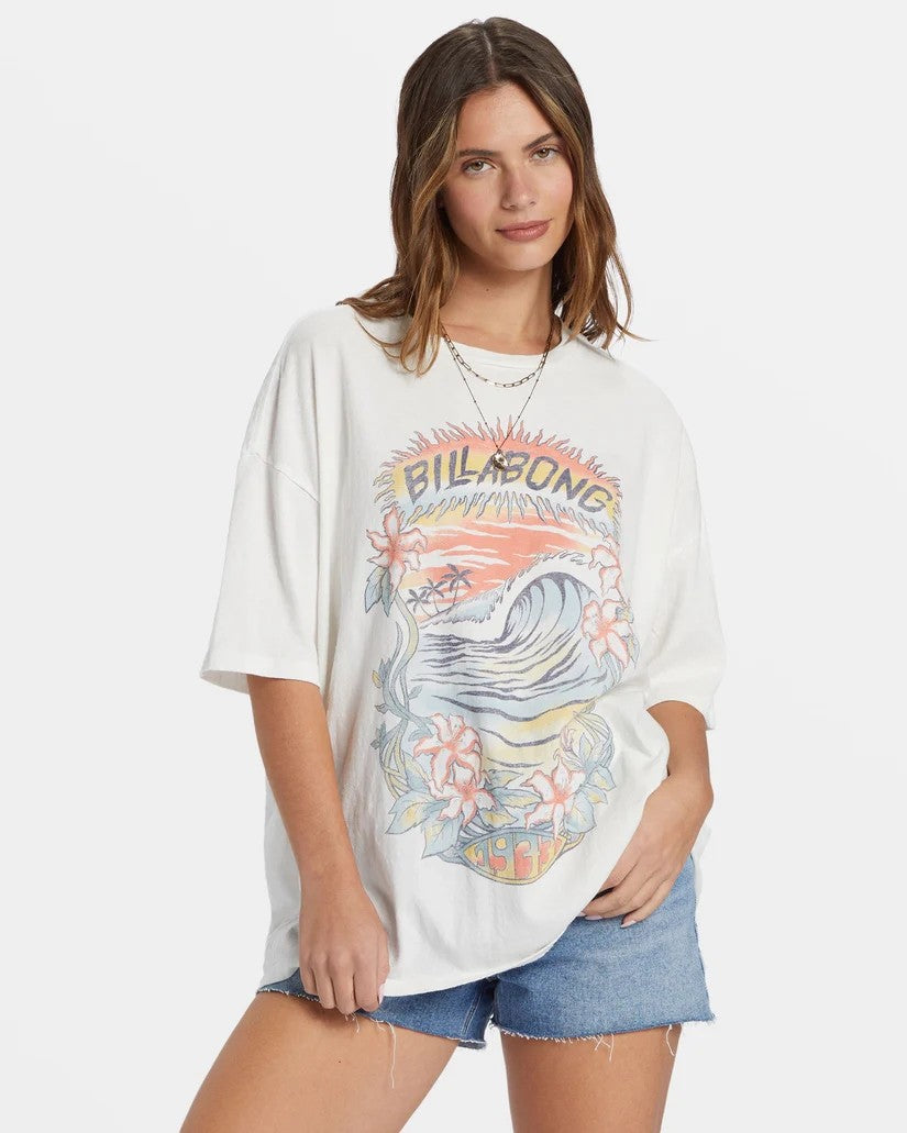 Billabong Women's Tops T-Shirt Oversized Fit Screen