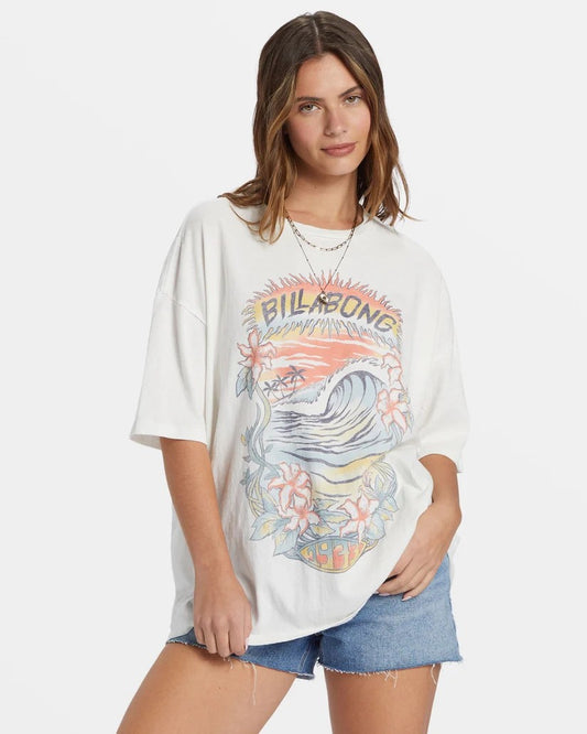 Billabong Women's Tops T-Shirt Oversized Fit Screen