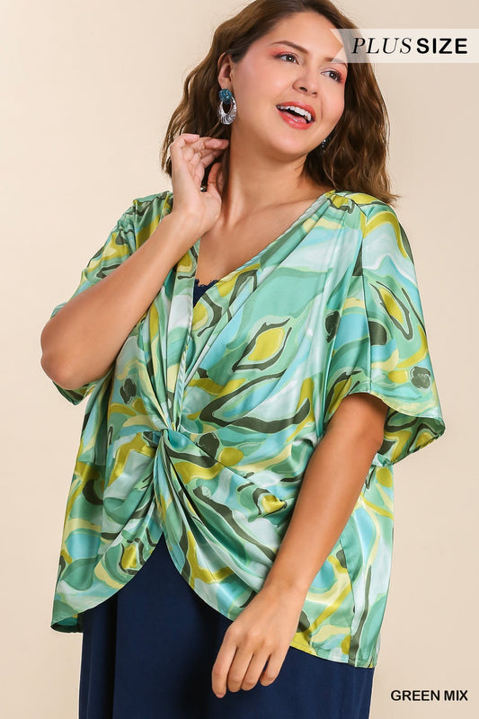 Umgee Women Top Plus Twist Top with No Lining