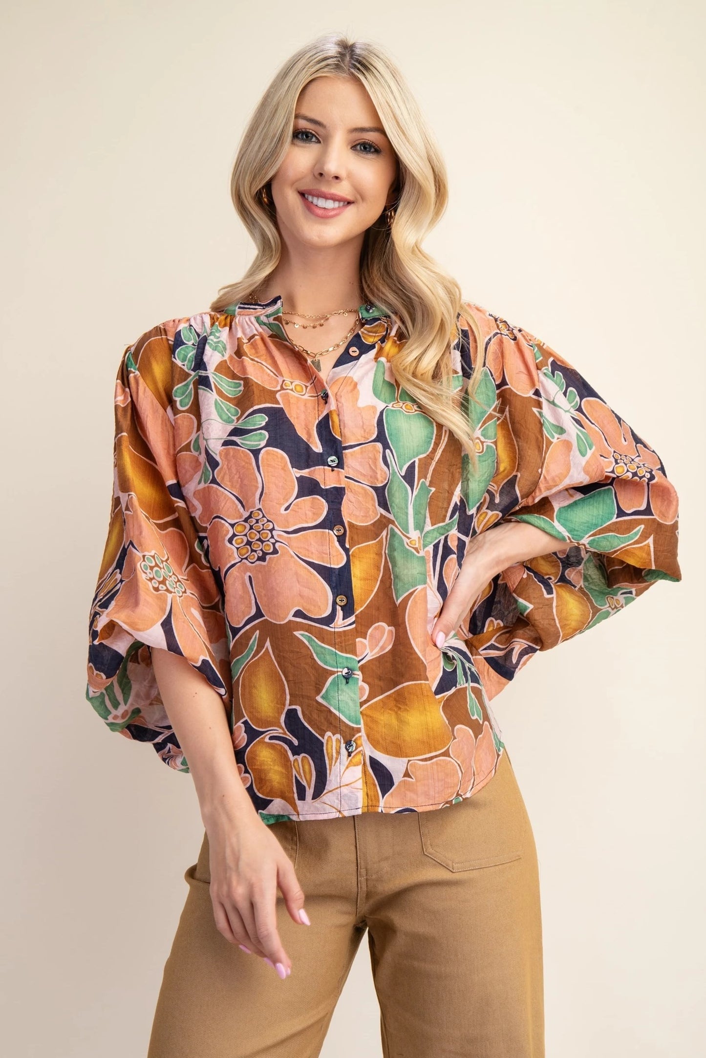 Gigio Women's Tops With Mandarin Collar