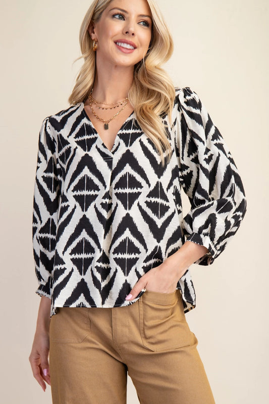 Gigio Women's Tops Blouse with Voluminous Sleeves