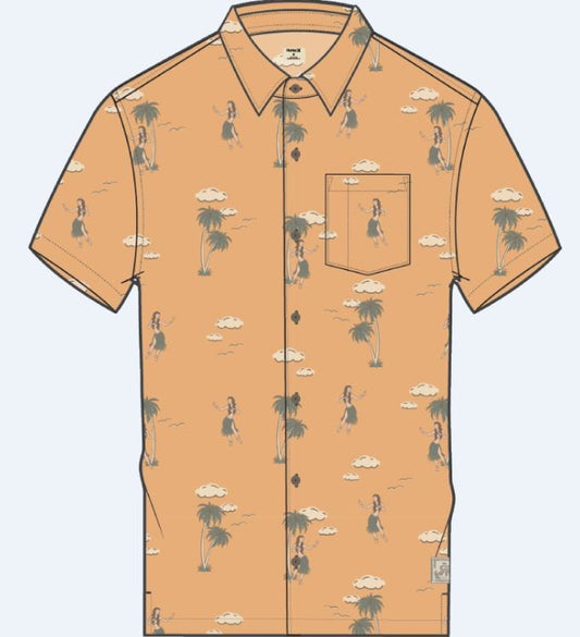 Hurley Short Sleeve Men's Woven Shirts Allover Printed