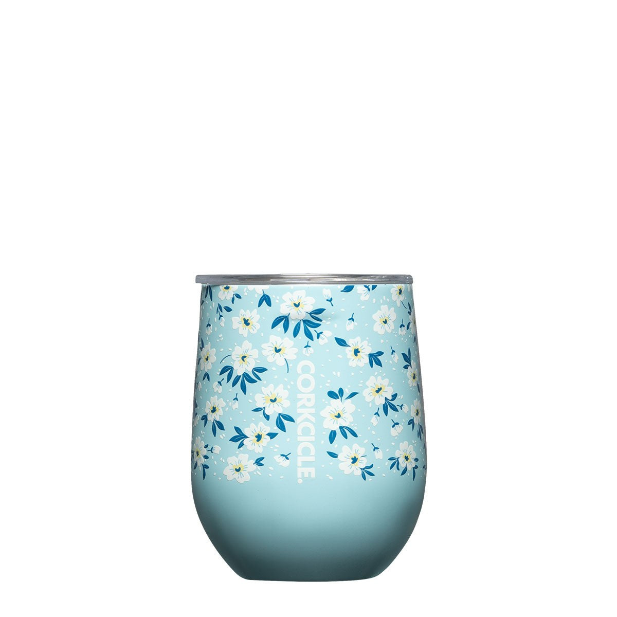 Corkcicle Stemless 12Oz. Disty Floral Blue