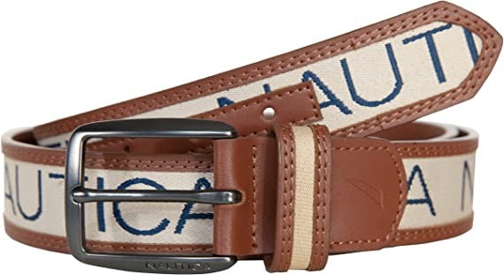 Nautica Belts Leather Trim Belt