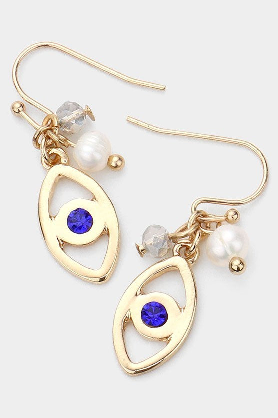 Wona Trading Earrings Evil Eye Drop