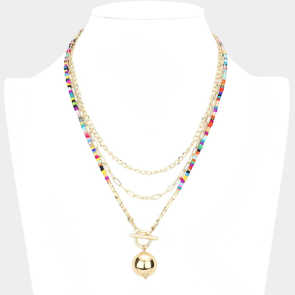 Wona Trading Necklace Triple Layered Necklace