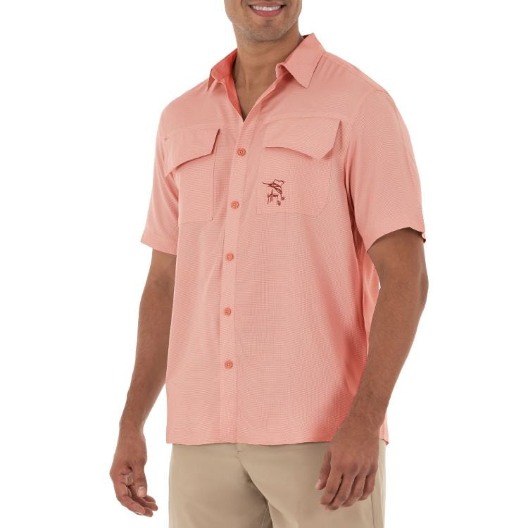 Guy Harvey Short Sleeve Men's Woven Shirts Performance Fishi