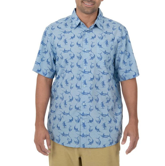 Guy Harvey Short Sleeve Men's Woven Shirts Printed Fishing