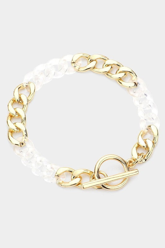 Wona Trading Bracelets Metal Chain Toggle Bracelet