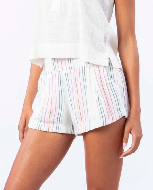 Rip Curl Women's Shorts Elastic Waistband Stripe