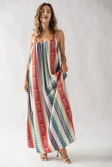 Trend: Notes Women's Dresses Striped Pattern Maxi Dress