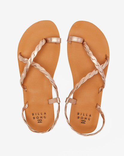 Billabong Sandals Woman Twisted Strappy Vegan Leather