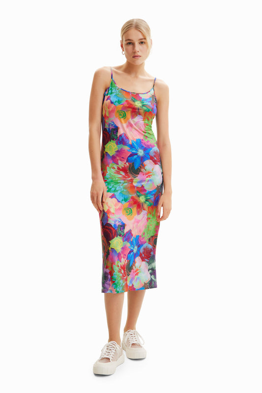 Desigual Women's Dresses Vestido Lencero Slim Flores