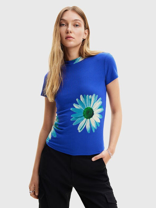 Desigual Women's Tops Knitted T-Shirt With Floral
