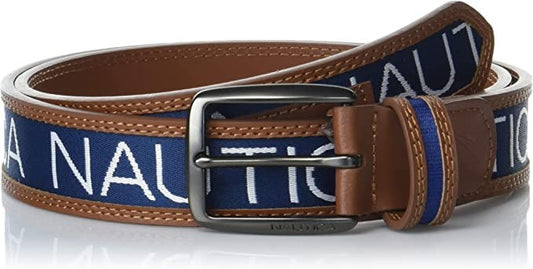 Nautica Belts Leather Trim Belt