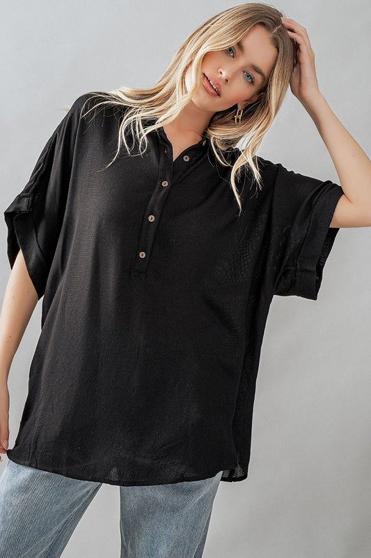 Trend: Notes Women's Tops Down Shirts Rolled Cuffs Dolma