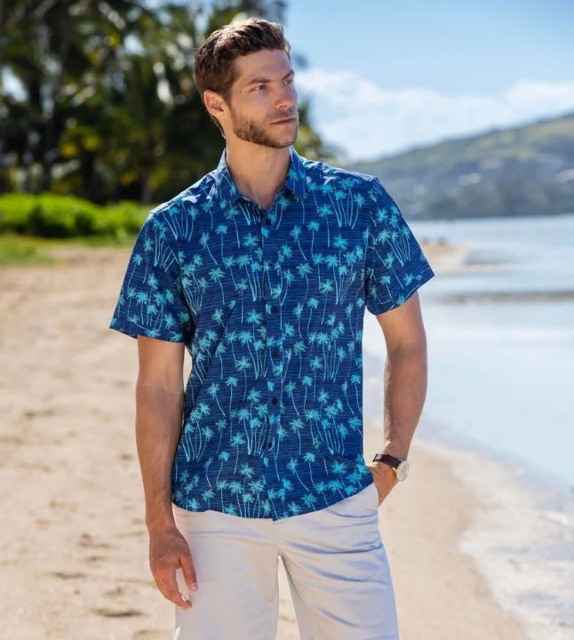 Island Crew Short Sleeve Men's Stretch Woven Shirts