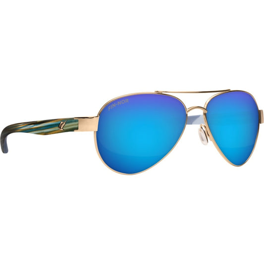 Pure Fishing Sunglasses Soft Gold/Brown/Blue Stripe