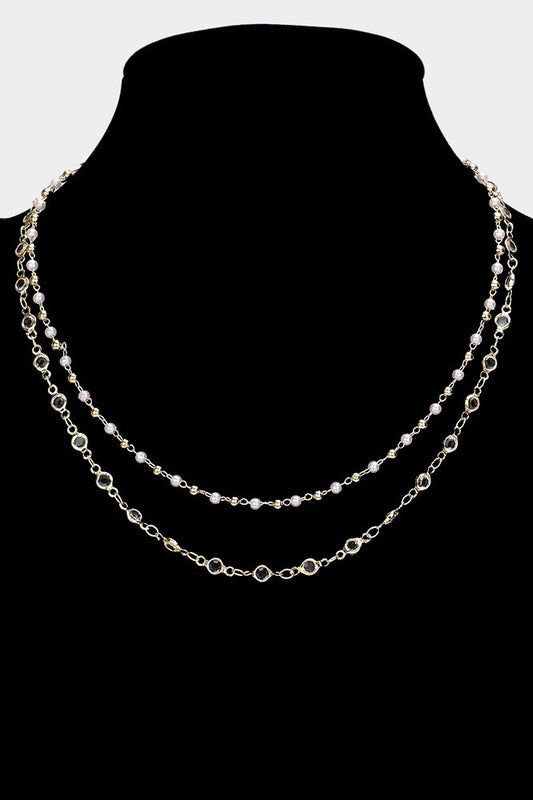 Wona Trading Necklace Round Bead Double Layered Neck