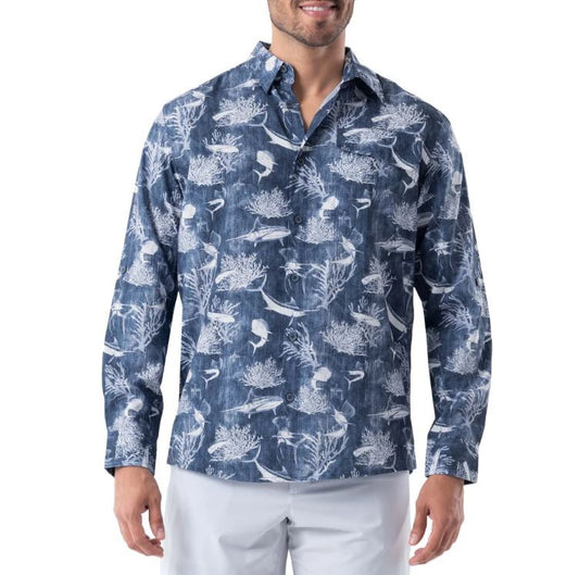 Guy Harvey Long Sleeve Shirt Printed Woven LS Fishing Shirt