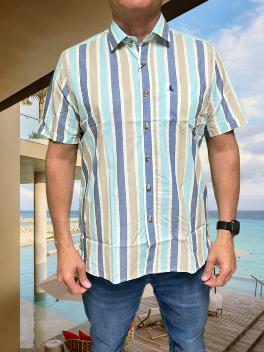 Regatta Short Sleeve Men's Woven Shirts Stripe